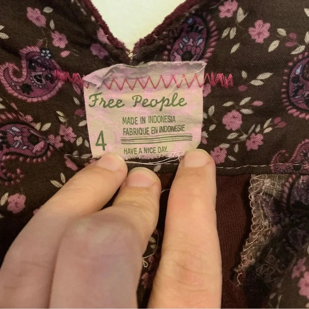 Free People Y2K Corduroy Wide Leg Low Rise Pants Berry Colored Size 4 - Picture 7 of 13